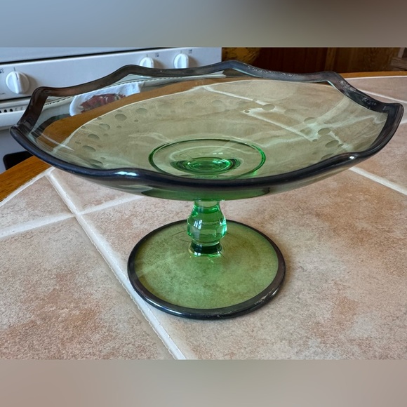 Vintage Green Depression Glass Compote Dish✨ - Picture 13 of 13